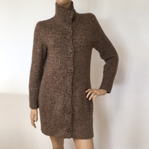 Lands' End Sweaters - Lands’ End Thick Chunky Wool Angora Sweater Coat M